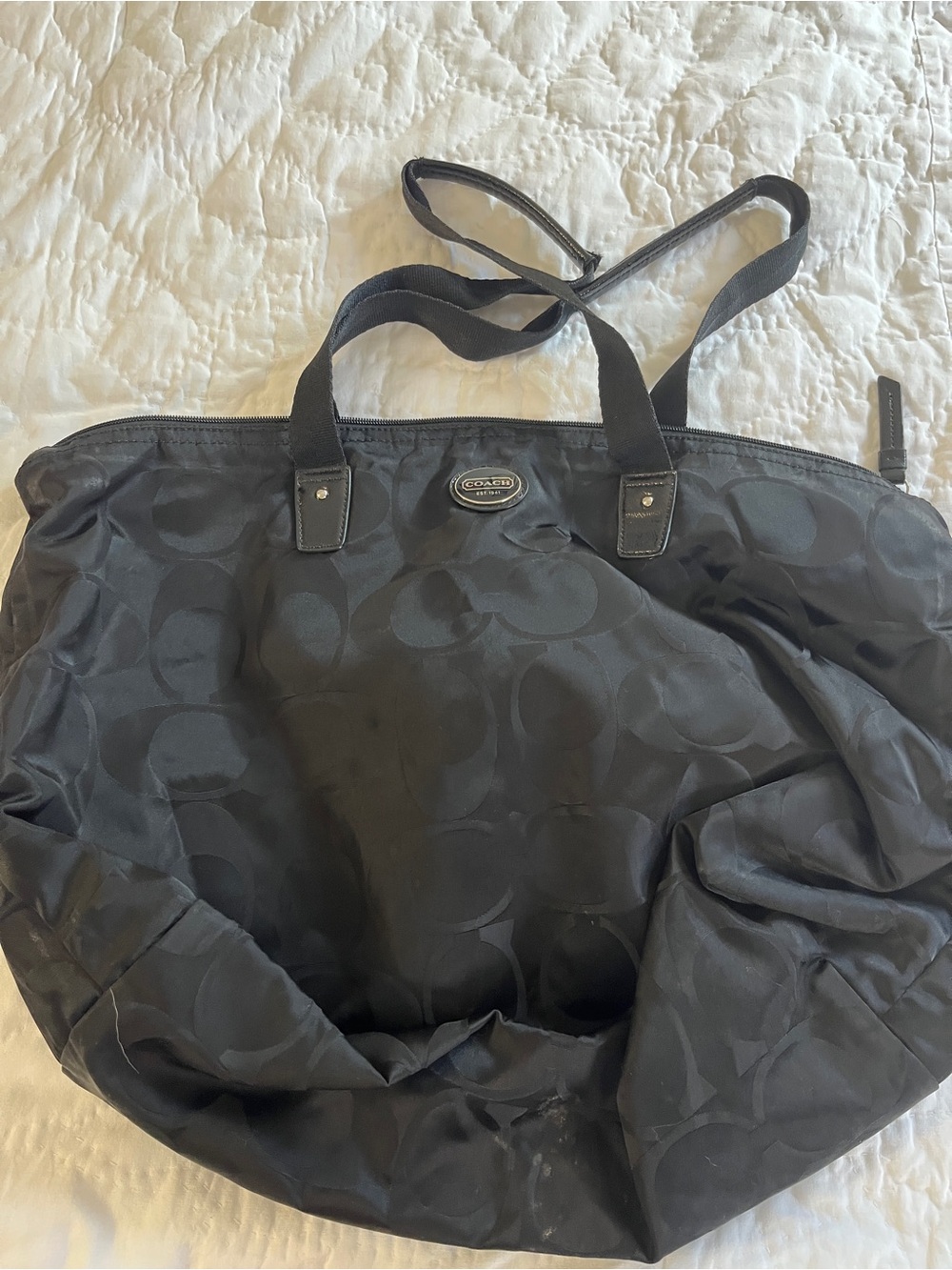 Coach Black Signature Logo Tote
